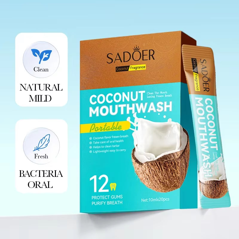Coconut Flavor Mouthwash Guru Nanda Teeth Pulling Oil Portable Bagged Mouth Wash Freshen Breath Clean Oral Teeth Whitening