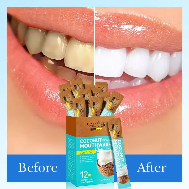 Coconut Flavor Mouthwash Guru Nanda Teeth Pulling Oil Portable Bagged Mouth Wash Freshen Breath Clean Oral Teeth Whitening