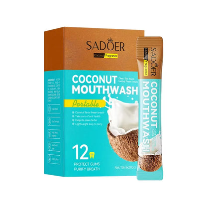 Coconut Flavor Mouthwash Guru Nanda Teeth Pulling Oil Portable Bagged Mouth Wash Freshen Breath Clean Oral Teeth Whitening